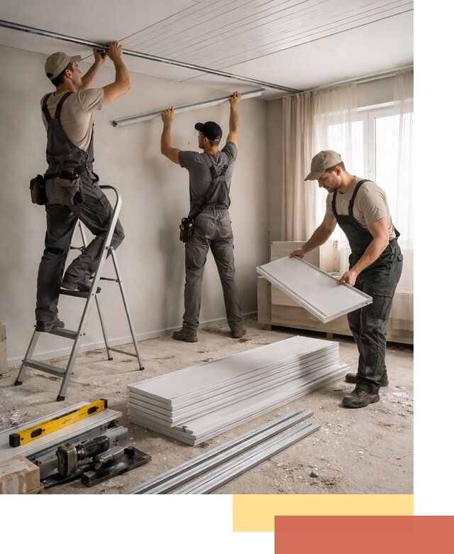 Монтаж потолка из ПВХ панелей в Переславле-Залесском оперативно и качественно