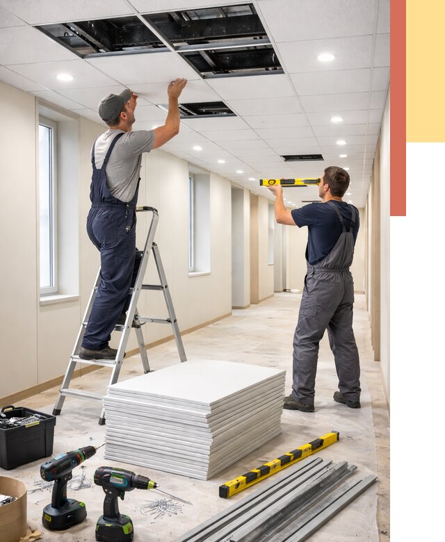 Ремонт потолка Армстронг в Переславле-Залесском от 4671 руб. — быстро и недорого | ОТДЕЛОЧНИК-Прс