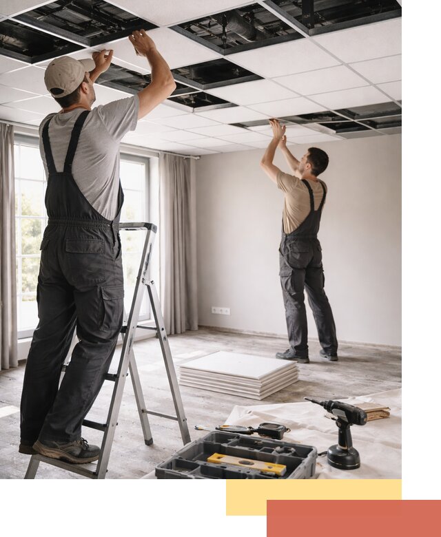 Замена плит подвесного потолка в Переславле-Залесском быстро и качественно