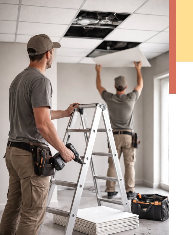 Обслуживание подвесного потолка в Переславле-Залесском от 3633 руб. — быстро и недорого | ОТДЕЛОЧНИК-Прс