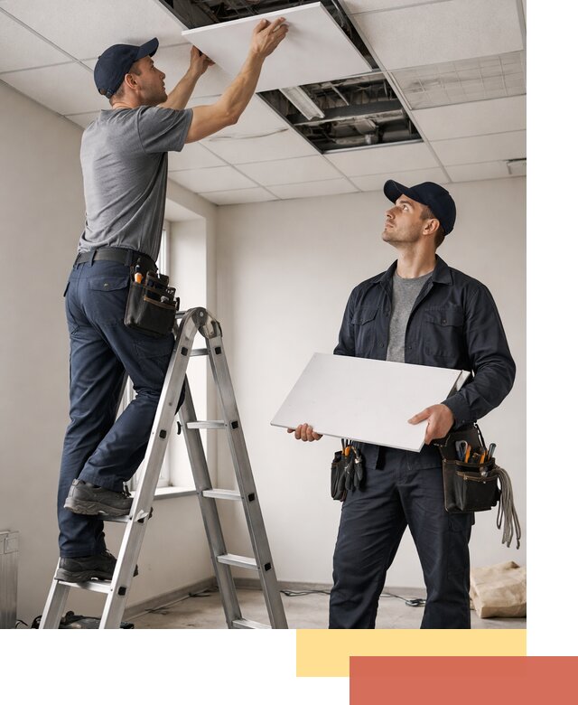 Обслуживание подвесного потолка в Переславле-Залесском — ремонт и чистка