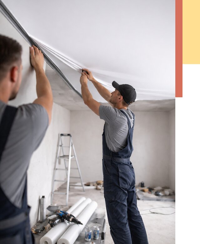 Монтаж матового натяжного потолка в Переславле-Залесском от 4671 руб./м² — быстро и недорого | ОТДЕЛОЧНИК-Прс