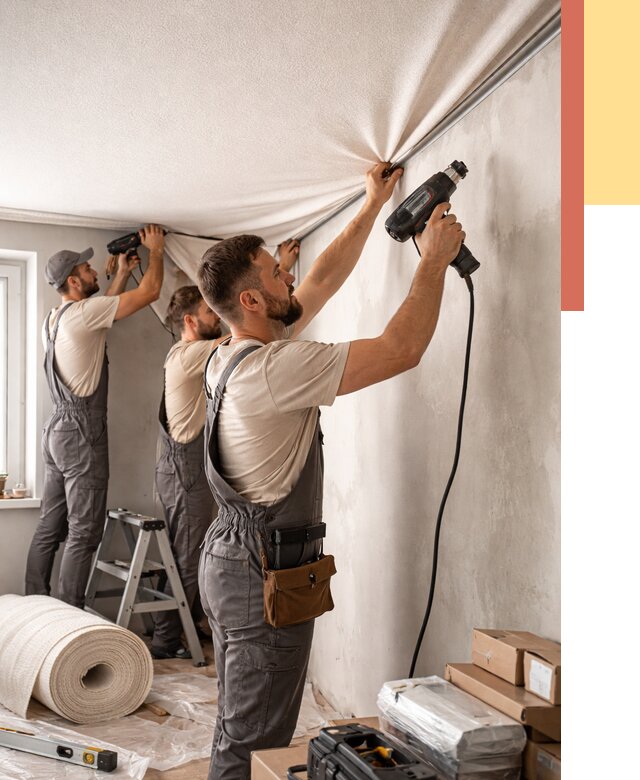 Монтаж фактурного натяжного потолка в Переславле-Залесском от 778 руб. — ОТДЕЛОЧНИК-Прс