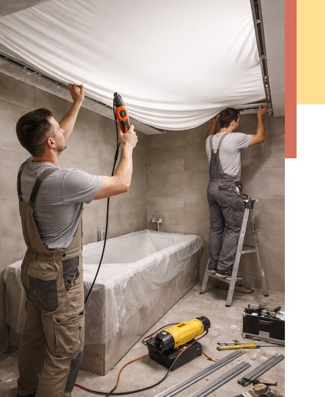 Монтаж натяжного потолка в ванной в Переславле-Залесском от 1245 руб. под ключ | ОТДЕЛОЧНИК-Прс