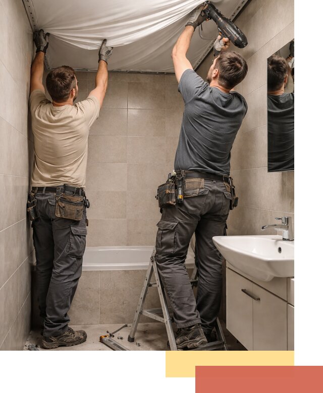 Монтаж натяжного потолка в ванной в Переславле-Залесском быстро и качественно