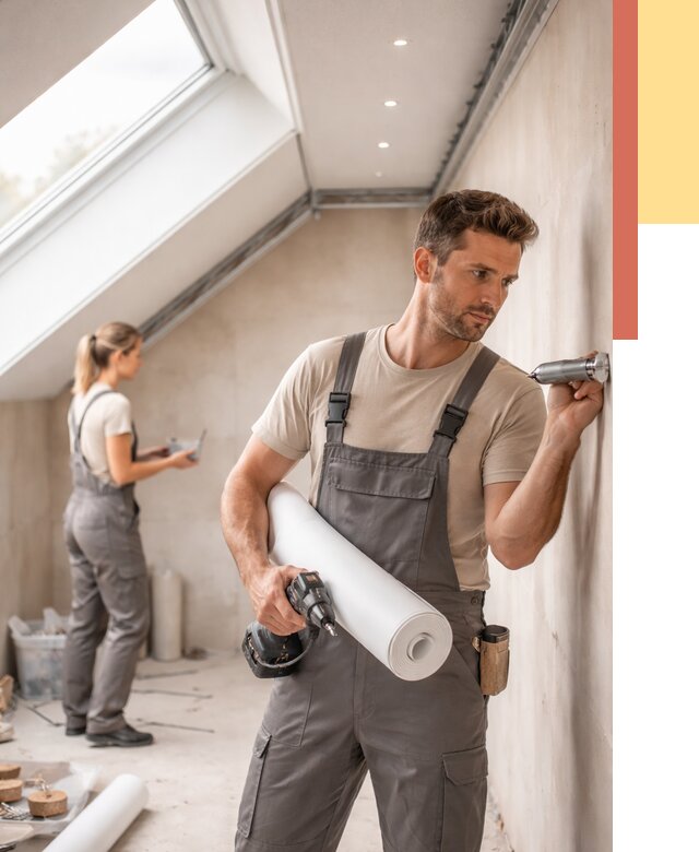 Монтаж натяжного потолка на мансарде в Переславле-Залесском от 3633 руб. | ОТДЕЛОЧНИК-Прс