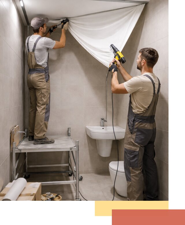 Монтаж натяжного потолка в санузле в Переславле-Залесском