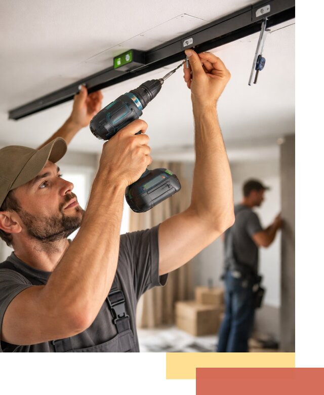 Установка трековых светильников в натяжной потолок в Переславле-Залесском