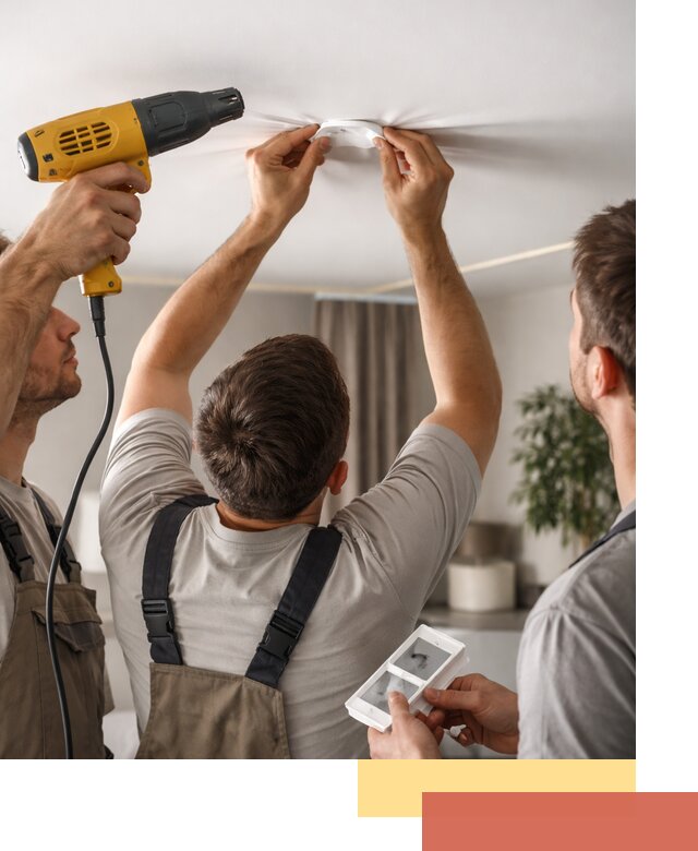 Ремонт прокола полотна натяжного потолка в Переславле-Залесском