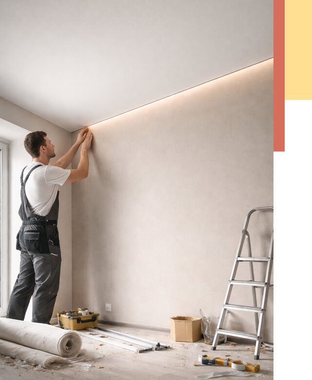 Теневые натяжные потолки в Переславле-Залесском от 8511 руб. под ключ | ОТДЕЛОЧНИК-Прс