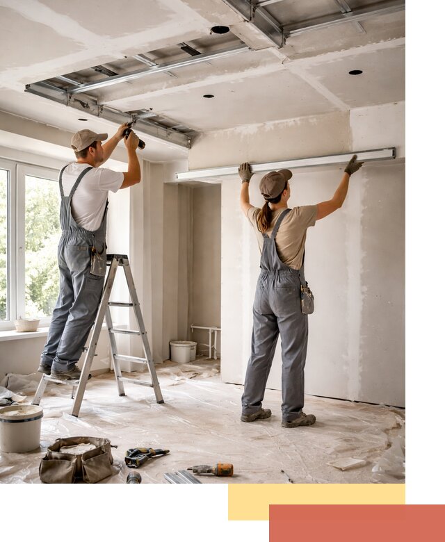 Монтаж многоуровневого потолка из гипсокартона в Переславле-Залесском