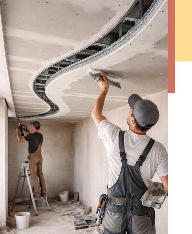 Криволинейный потолок из гипсокартона в Переславле-Залесском от 2180 руб./м2 | ОТДЕЛОЧНИК-Прс