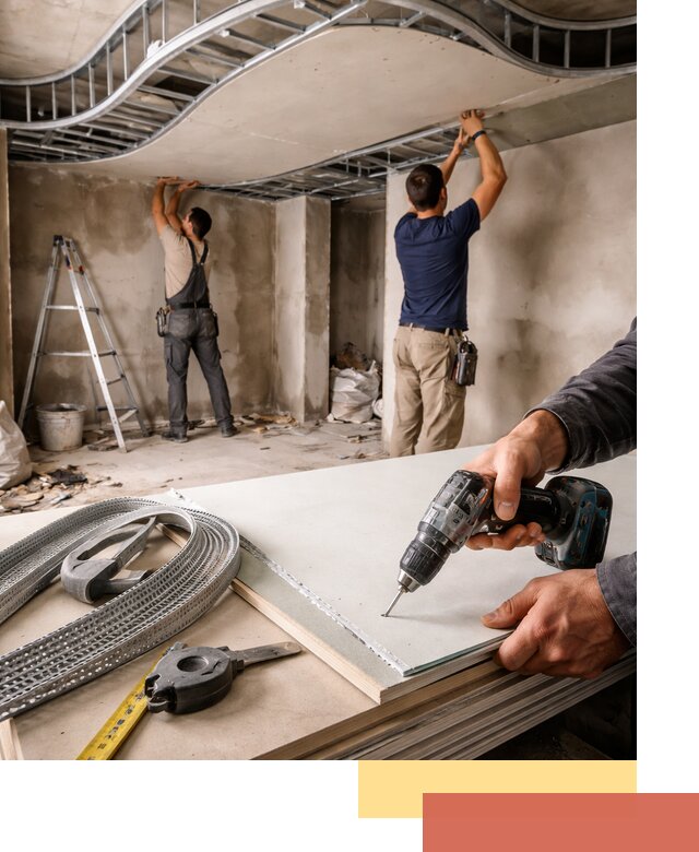 Криволинейный потолок из гипсокартона в Переславле-Залесском — монтаж и отделка