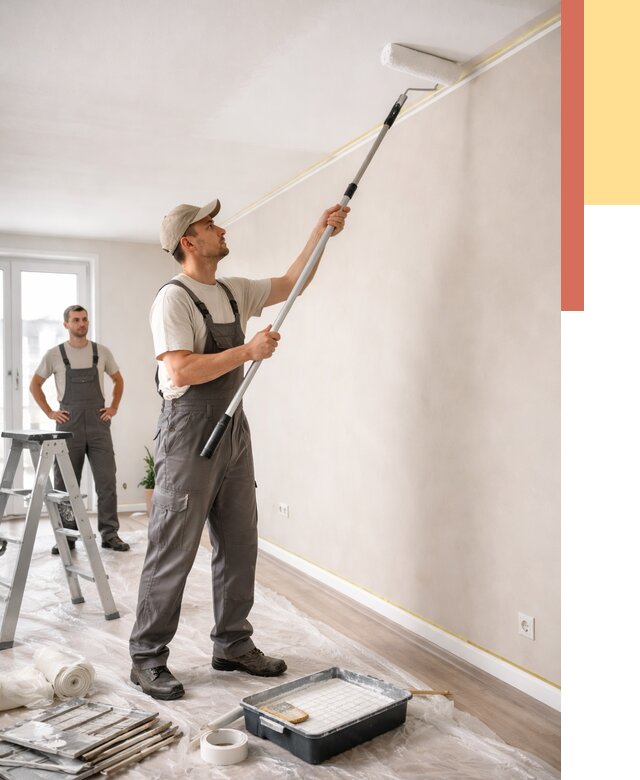 Покраска потолка из гипсокартона в Переславле-Залесском от 4671 руб./м2 — услуги под ключ | ОТДЕЛОЧНИК-Прс