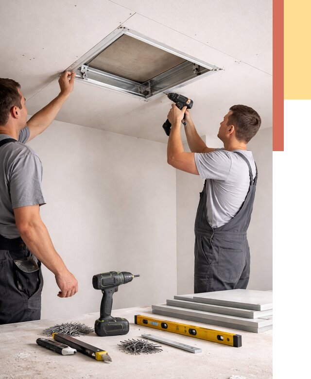 Установка люка в потолок ГКЛ в Переславле-Залесском от 2595 руб. под ключ | ОТДЕЛОЧНИК-Прс