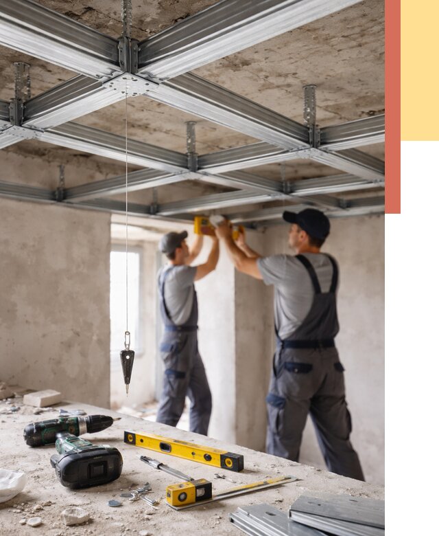 Монтаж каркаса потолка из профиля в Переславле-Залесском от 4671 руб. — услуги ОТДЕЛОЧНИК-Прс