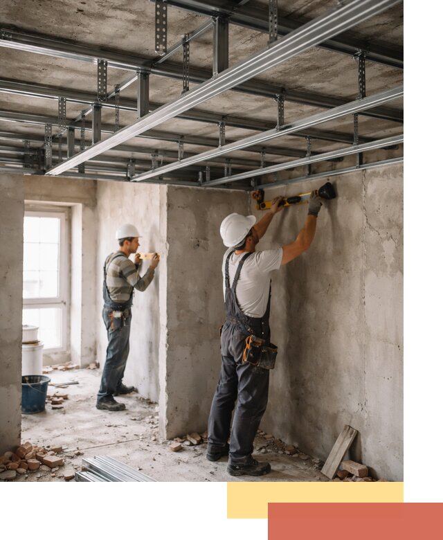 Монтаж каркаса потолка из профильного профиля в Переславле-Залесском