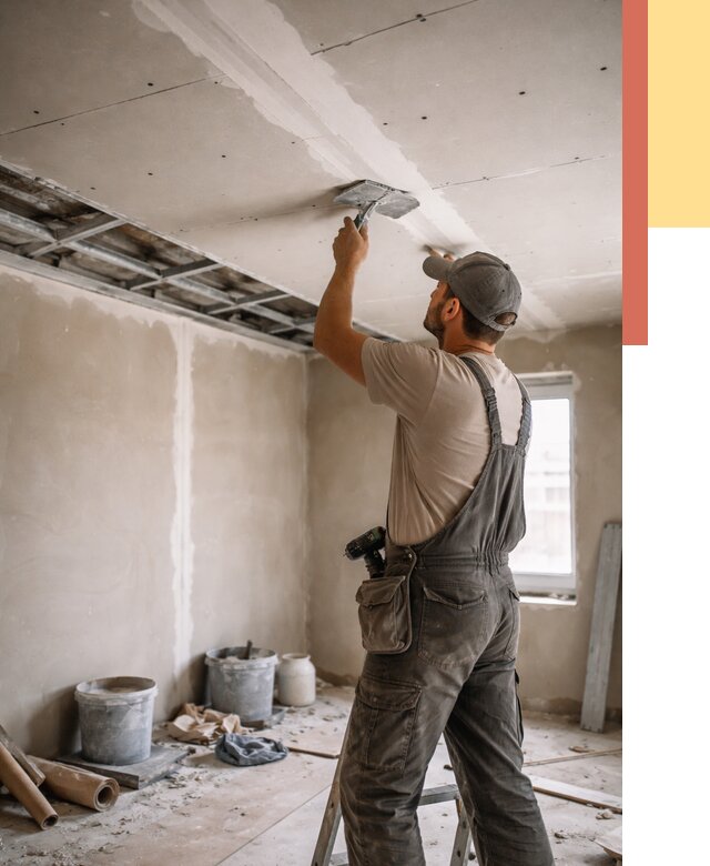 Ремонт потолка из гипсокартона в Переславле-Залесском от 675 руб./м² — быстро и недорого | ОТДЕЛОЧНИК-Прс