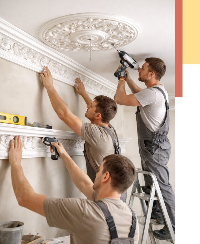 Монтаж лепнины на потолок в Переславле-Залесском от 3321 руб. быстро и недорого | ОТДЕЛОЧНИК-Прс