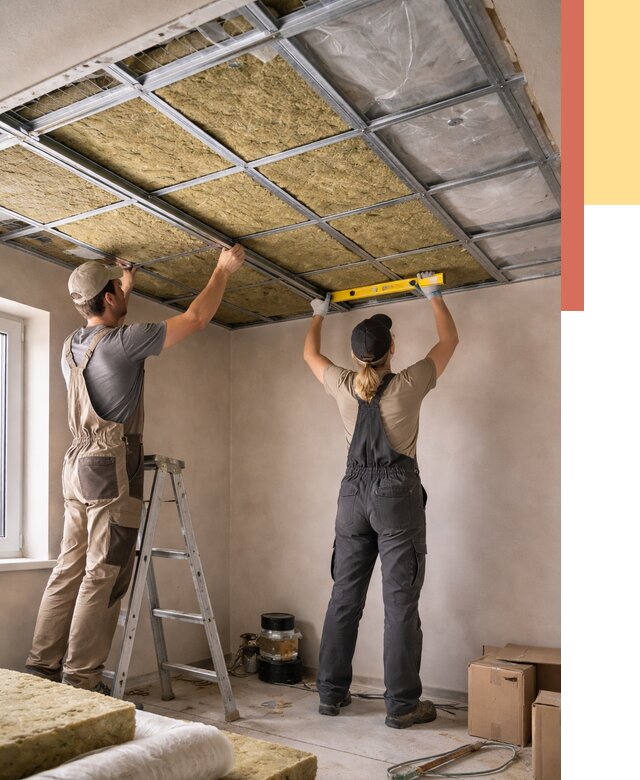 Шумоизоляция потолка в Переславле-Залесском от 1297 руб. под ключ — услуги ОТДЕЛОЧНИК-Прс