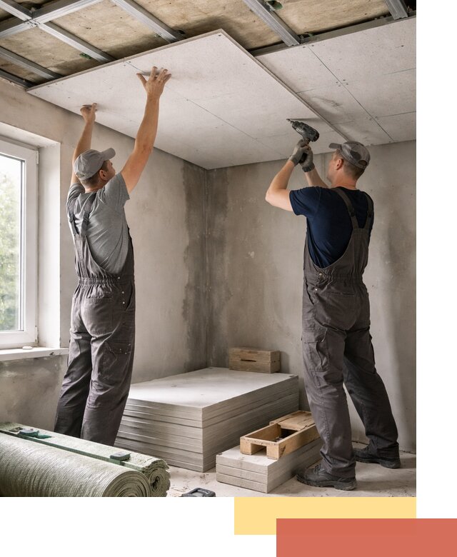 Шумоизоляция потолка панелями ЗИПС в Переславле-Залесском